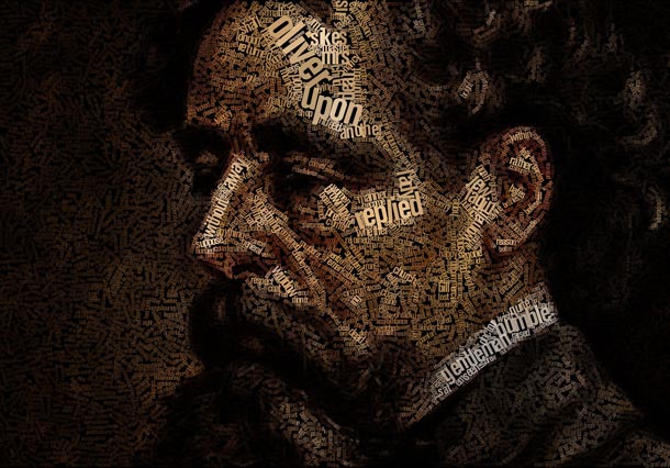 Charles Dickens words mosaic Shad Thames