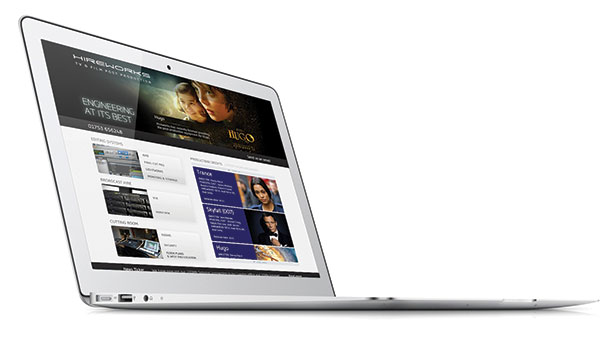 Hireworks website OnClouds laptop