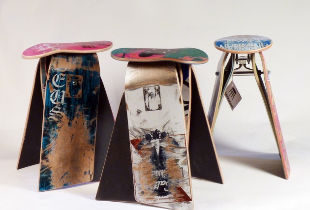 Upcycling Vintage Furniture London Skateboard Stool