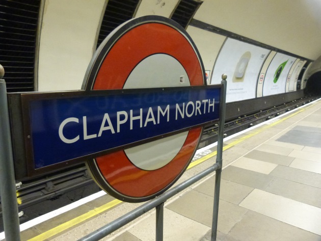 Clapham North London Underground Tube Station Sign Platform